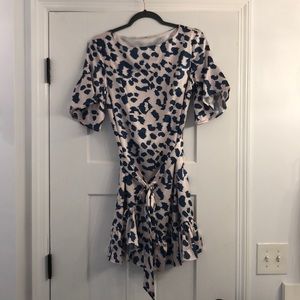 Leopard print midi dress